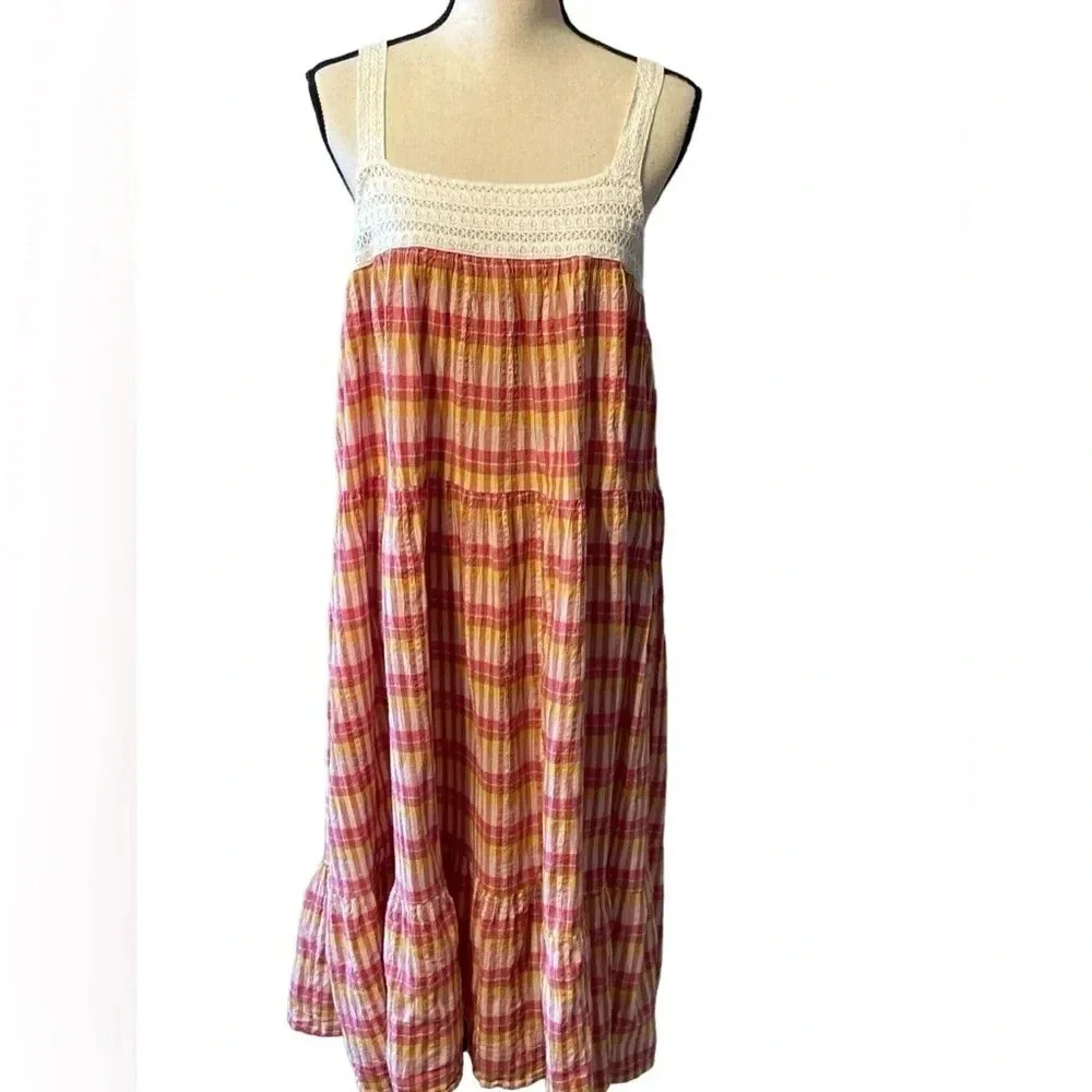 Womens Textured Midi Casual Dress, White/Yellow Combo - Picture 3 of 8